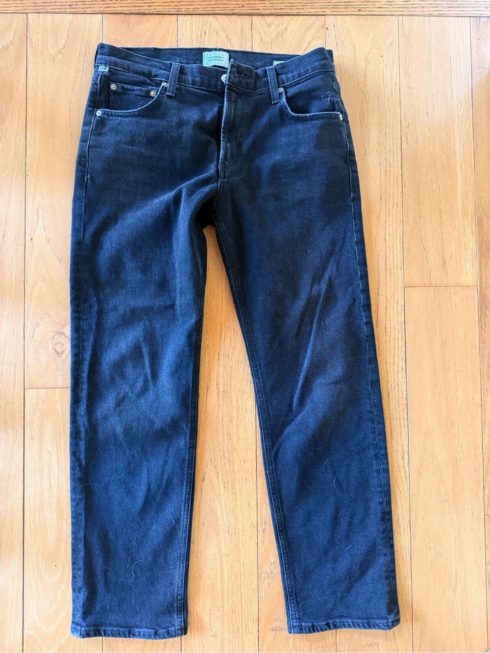 Citizens Of Humanity Black Anisse Straight Leg Jeans